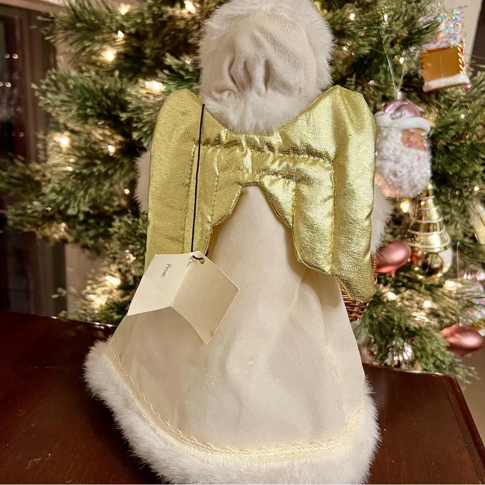 Yankee Candle vintage angel tree topper cream pink gold